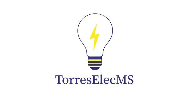 Logo officiel TorresElecMS — ampoule avec éclair jaune et culot bleu